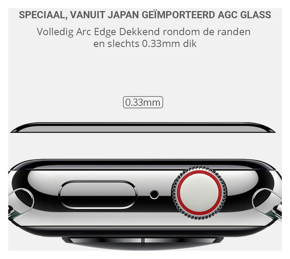 Nillkin 3D AW+ Apple Watch 44MM Screenprotector Tempered Glass Zwart afbeelding 6