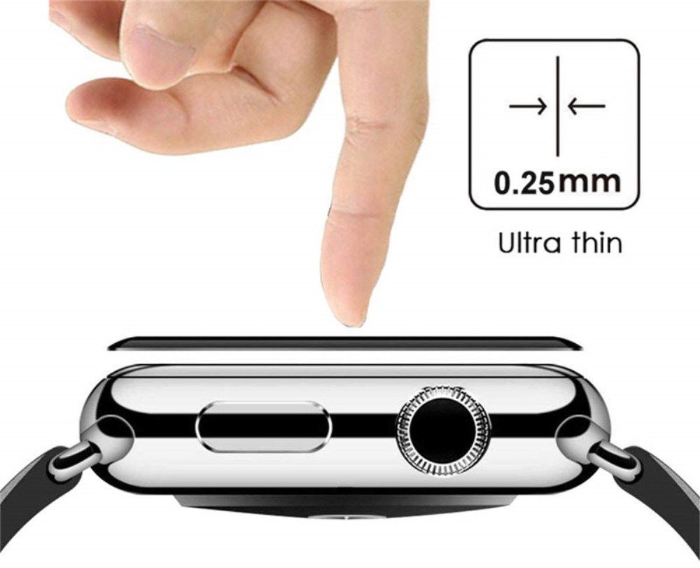 Apple Watch 40MM Screenprotector 3D Curved Edges Glass Zwart (2-Pack) afbeelding 4