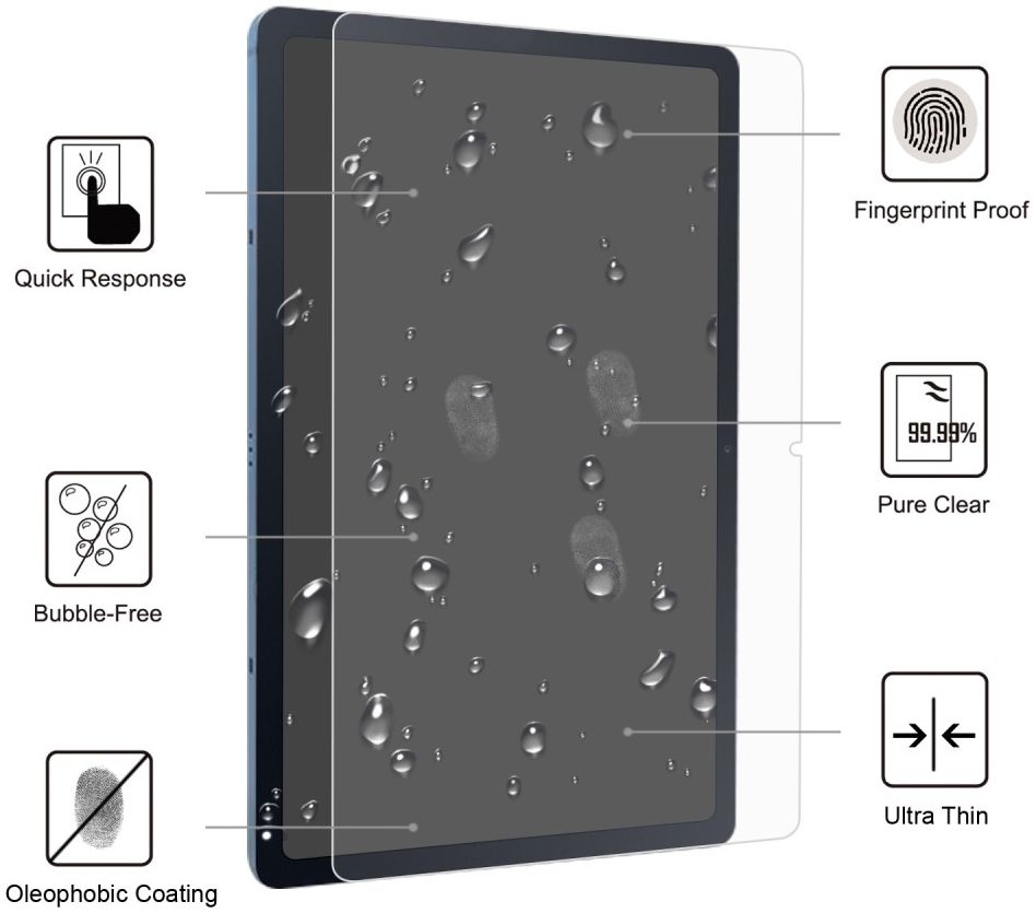 Samsung Galaxy Tab S7 / S8 Tempered Glass Screen Protector Clear afbeelding 2