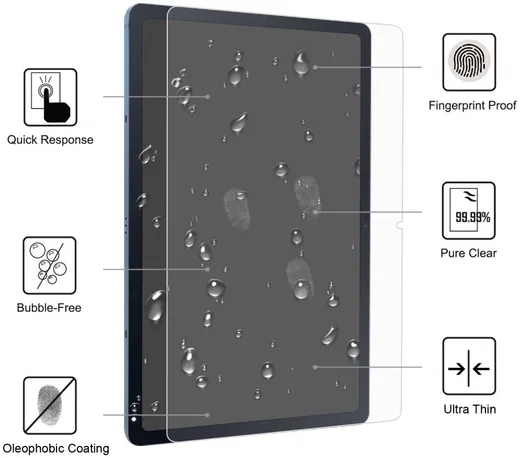 Samsung Galaxy Tab S7 / S8 Tempered Glass Screen Protector Clear afbeelding 2