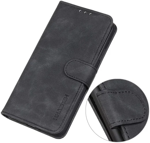 KHAZNEH OnePlus Nord Hoesje Retro Wallet Book Case Zwart afbeelding 11