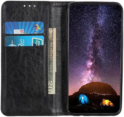 OnePlus Nord Book Case Leather Wallet Case Zwart afbeelding 9