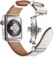 Apple Watch 41MM / 40MM / 38MM Bandje Echt Leer met RVS Vlindersluiting Wit afbeelding 1