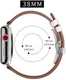 Apple Watch 41MM / 40MM / 38MM Bandje Echt Leer met RVS Vlindersluiting Wit afbeelding 8