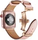 Apple Watch Band - 1-10/SE - 42/41/40/38MM - Echt Leer - Vlindersluiting - Roze afbeelding 1