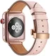 Apple Watch Band - 1-10/SE - 42/41/40/38MM - Echt Leer - Vlindersluiting - Roze afbeelding 3