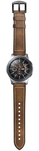 Universeel Smartwatch 22MM Bandje Cowhide Echt Leer en Siliconen Bruin afbeelding 5