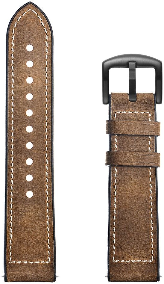 Universeel Smartwatch 22MM Bandje Cowhide Echt Leer en Siliconen Bruin afbeelding 6