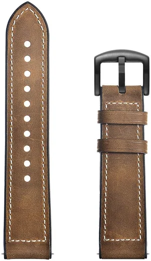 Universeel Smartwatch 22MM Bandje Cowhide Echt Leer en Siliconen Bruin afbeelding 6