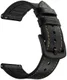 Universeel Smartwatch 22MM Bandje - Cowhide - Echt Leer en Siliconen - Zwart afbeelding 4