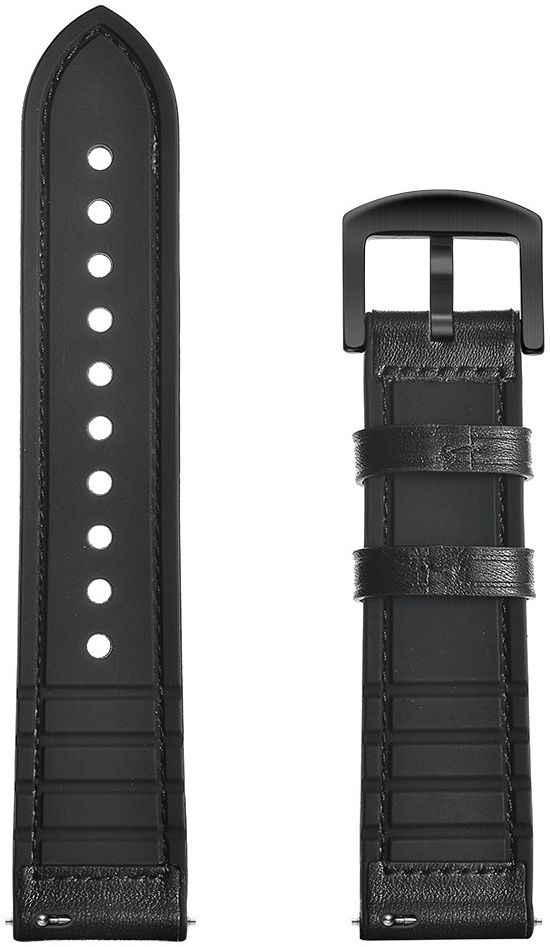 Universeel Smartwatch 20MM Bandje Cowhide Echt Leer en Siliconen Zwart afbeelding 7