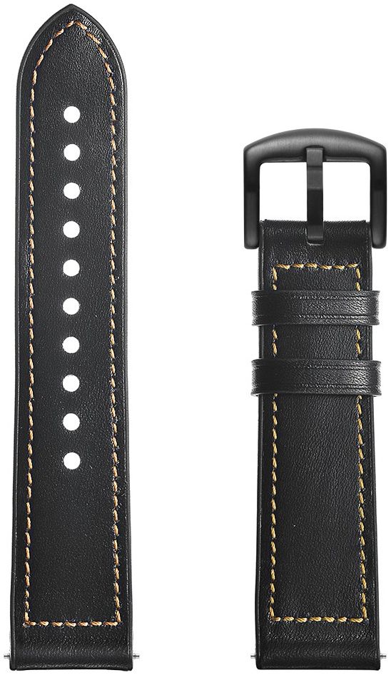 Universeel Smartwatch 20MM Bandje Cowhide Echt Leer en Siliconen Zwart afbeelding 6