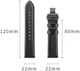 Universeel Smartwatch 22MM Bandje - Echt Leer - met Vlindersluiting - Zwart afbeelding 9