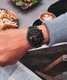 Universeel Smartwatch 22MM Bandje - Echt Leer - met Vlindersluiting - Zwart afbeelding 3