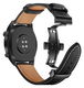 Universeel Smartwatch 20MM Bandje - Echt Leer - met Vlindersluiting - Zwart afbeelding 1