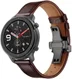Universeel Smartwatch 20MM Bandje - Echt Leer - met Vlindersluiting - Bruin afbeelding 2