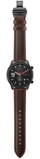 Universeel Smartwatch 20MM Bandje - Echt Leer - met Vlindersluiting - Bruin afbeelding 5