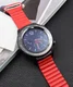 Universeel Smartwatch 22MM Bandje Echt Leer met Magneetsluiting Rood afbeelding 4