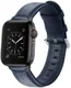 Apple Watch 45MM / 44MM / 42MM Bandje Echt Leer met Gespsluiting Blauw afbeelding 1