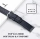 Apple Watch 45MM / 44MM / 42MM Bandje Echt Leer met Gespsluiting Blauw afbeelding 5