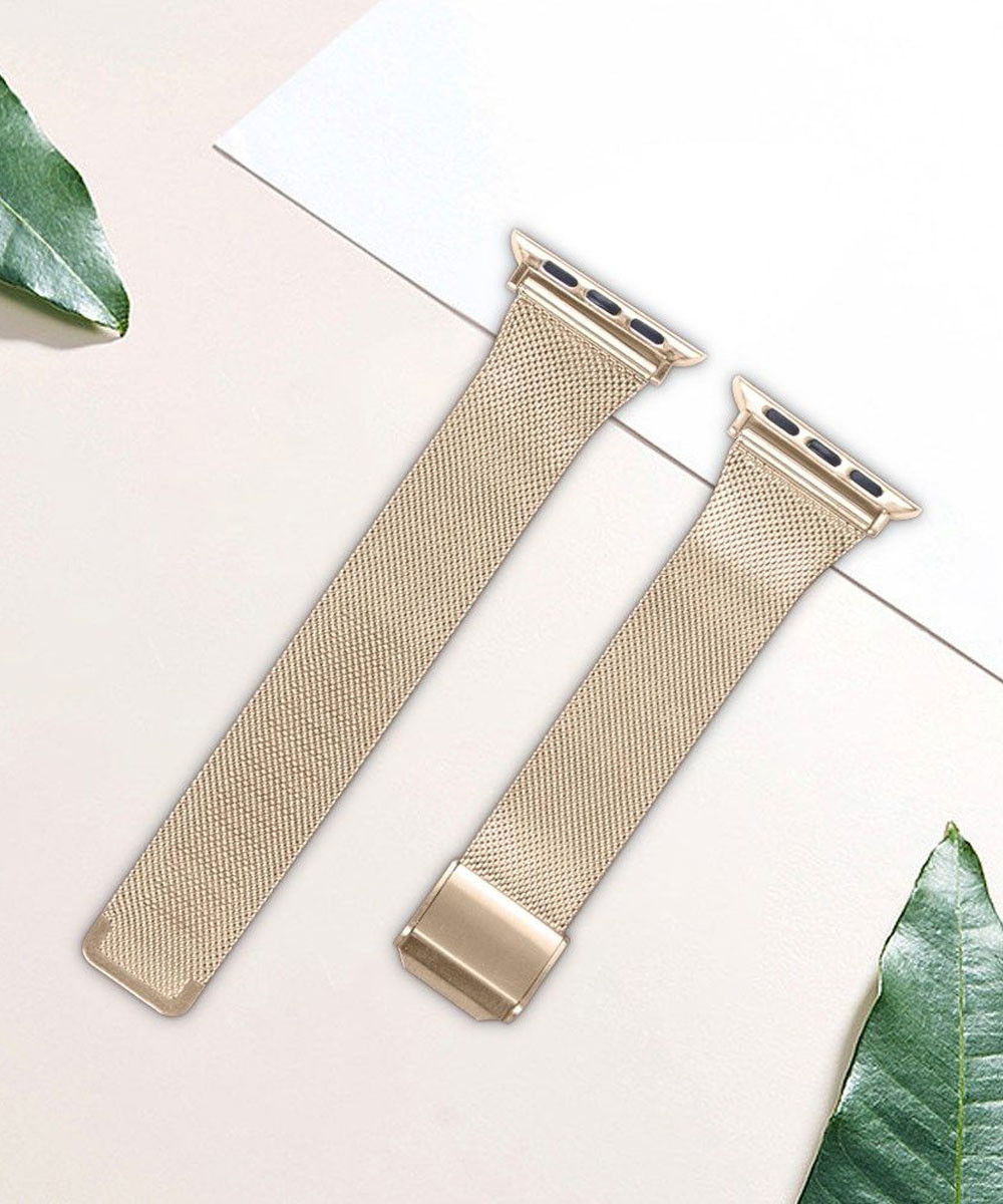 Apple Watch Milanese Band met Sluiting  - 1-10/SE - 42/41/40/38MM - Goud afbeelding 6
