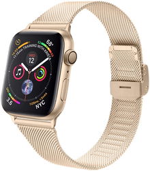 Apple Watch Milanese Band met Sluiting  - 1-10/SE - 42/41/40/38MM - Goud afbeelding