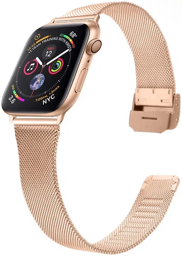 Apple Watch Milanese Band met Sluiting  - 1-10/SE - 42/41/40/38MM - Rose Goud afbeelding 2