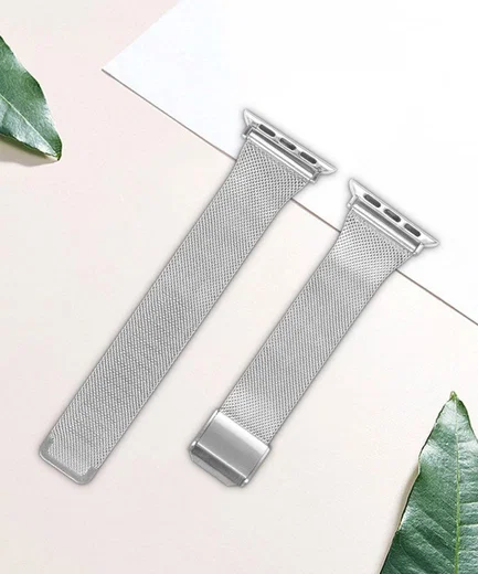 Apple Watch Bandje - 1-9/SE 41MM/40MM/38MM - Milanese - met Sluiting - Zilver afbeelding 6