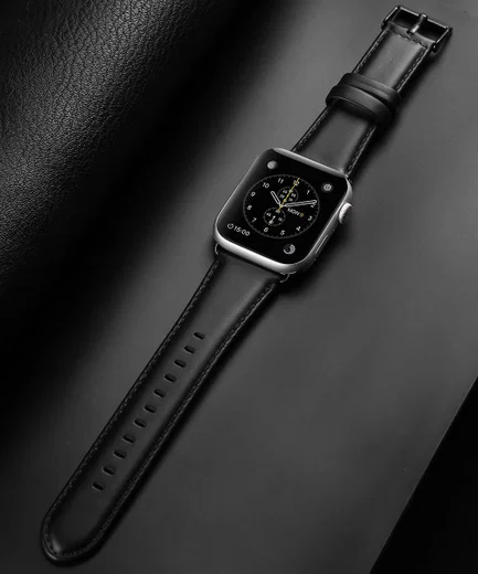 Dux Ducis Apple Watch Bandje - 1-10/SE/Ultra - 49/46/45/44/42MM - Leer - Zwart afbeelding 8