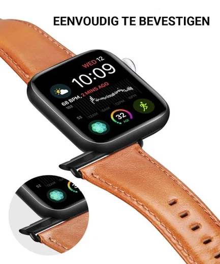 Dux Ducis Apple Watch Bandje - 1-10/SE/Ultra - 49/46/45/44/42MM - Leer - Bruin afbeelding 6
