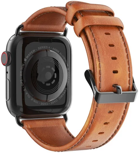 Dux Ducis Apple Watch Bandje - 1-10/SE/Ultra - 49/46/45/44/42MM - Leer - Bruin afbeelding 2
