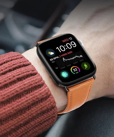 Dux Ducis Apple Watch Bandje - 1-10/SE/Ultra - 49/46/45/44/42MM - Leer - Bruin afbeelding 4