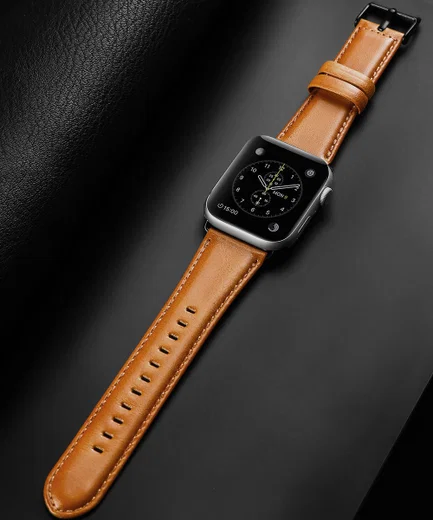 Dux Ducis Apple Watch Bandje - 1-10/SE/Ultra - 49/46/45/44/42MM - Leer - Bruin afbeelding 8