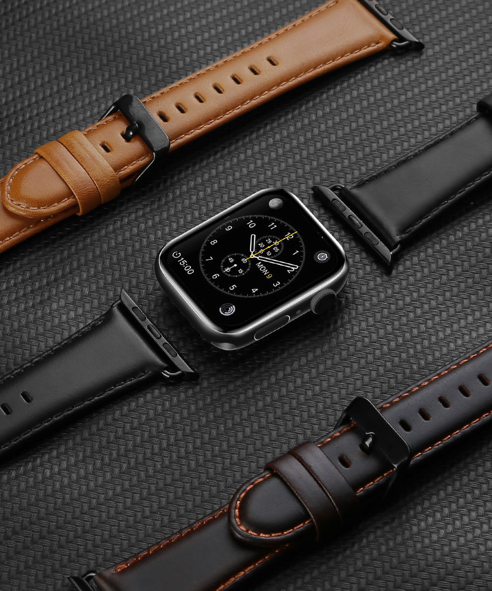 Dux Ducis Apple Watch Bandje - 1-10/SE/Ultra - 49/46/45/44/42MM - Leer - Bruin afbeelding 9