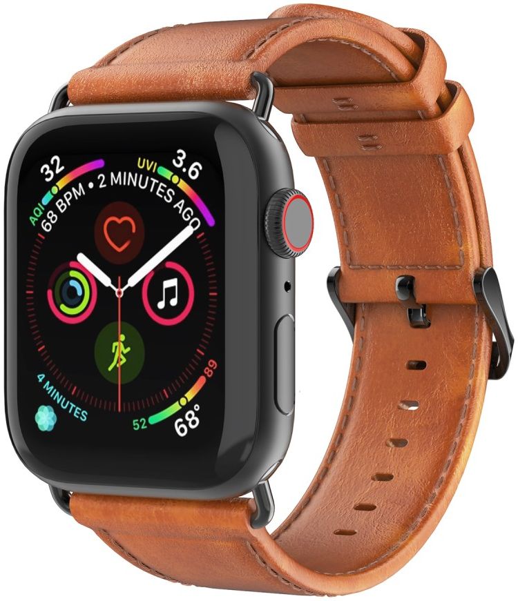 Dux Ducis Apple Watch Bandje - 1-10/SE/Ultra - 49/46/45/44/42MM - Leer - Bruin afbeelding 1