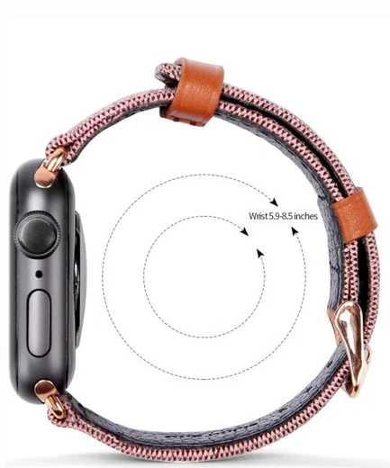 Dux Ducis Apple Watch 1-9/SE/Ultra 49/45/44/42MM Bandje Stof Roze afbeelding 6