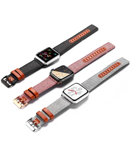 Dux Ducis Apple Watch 1-9/SE/Ultra 49/45/44/42MM Bandje Stof Roze afbeelding 7