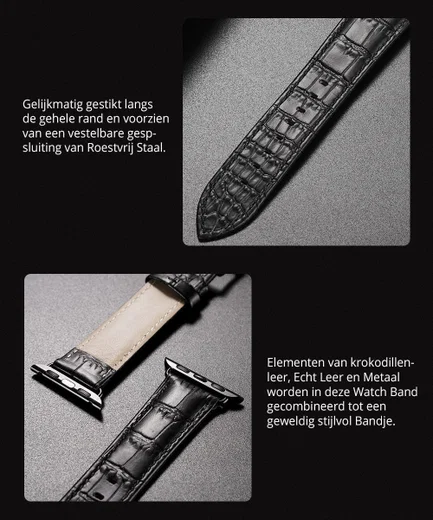 Dux Ducis Apple Watch 41MM / 40MM / 38MM Bandje Echt Leer Bruin afbeelding 10