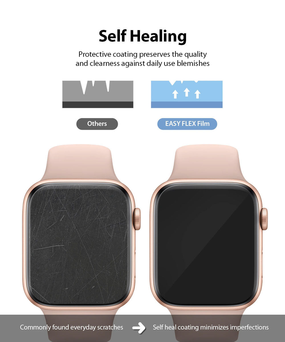 Ringke Easy Flex Apple Watch 40MM Screenprotector Folie Clear (3-Pack) afbeelding 4