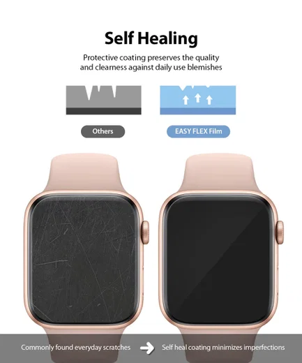 Ringke Easy Flex Apple Watch 40MM Screenprotector Folie Clear (3-Pack) afbeelding 4