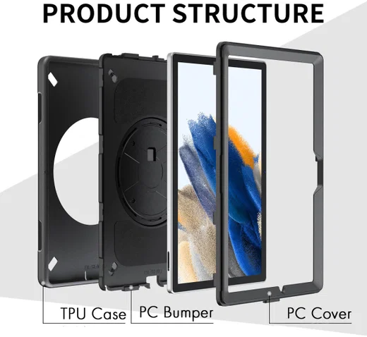 4smarts Rugged GRIP Samsung Galaxy Tab Active Pro Hoes Zwart afbeelding 8