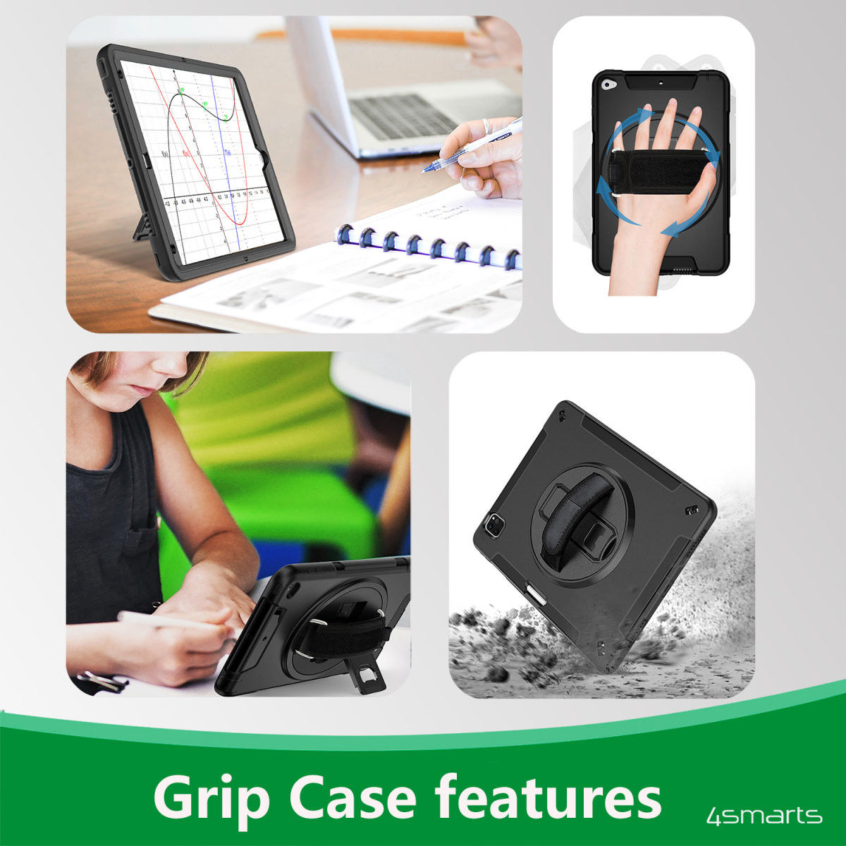 4smarts Rugged GRIP Samsung Galaxy Tab Active Pro Hoes Zwart afbeelding 10