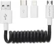 4smarts 3-in-1 Krul Kabel 80 CM Zwart afbeelding 1