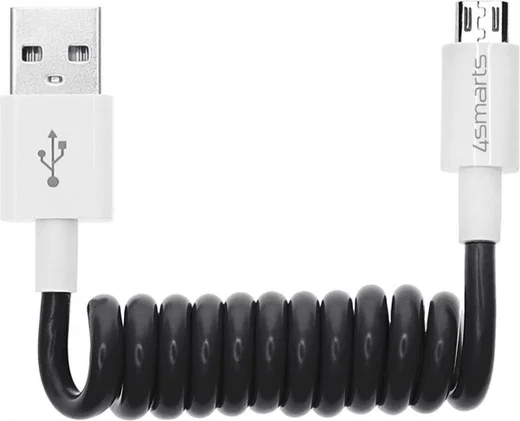 4smarts 3-in-1 Krul Kabel 80 CM Zwart afbeelding 3