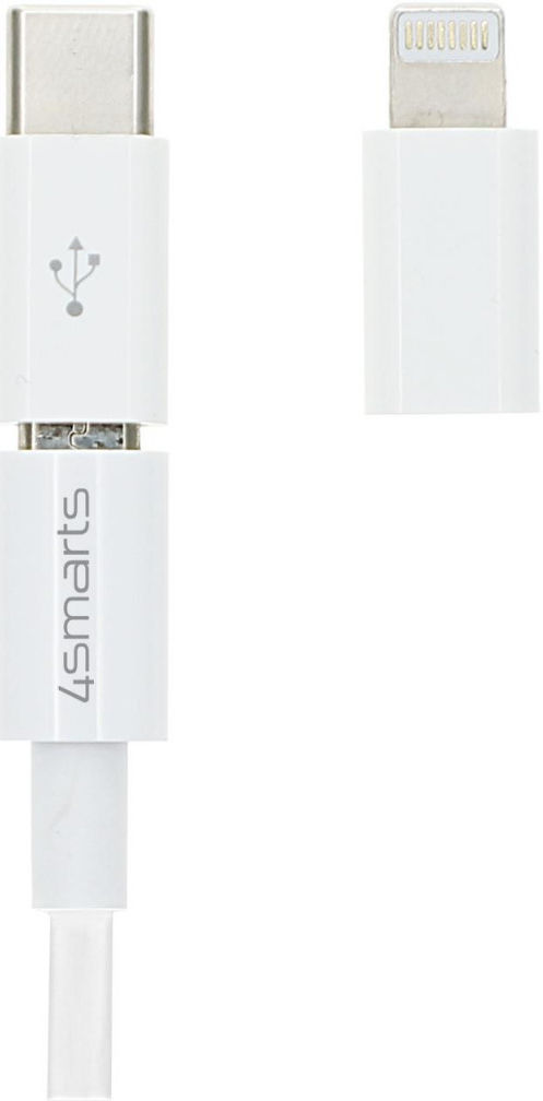 4smarts 3-in-1 Krul Kabel 80 CM Wit afbeelding 2