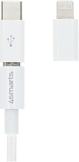 4smarts 3-in-1 Krul Kabel 80 CM Wit afbeelding 2