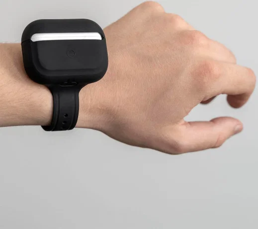 4Smarts AirPods Pro Siliconen Armband Zwart afbeelding 3
