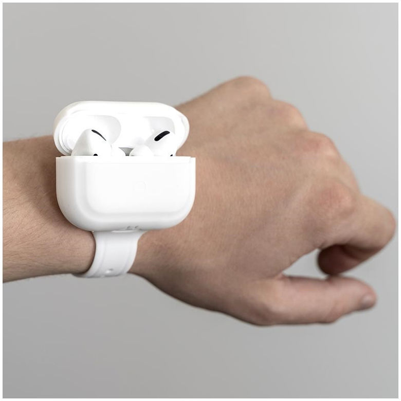 4Smarts AirPods Pro Siliconen Armband Wit afbeelding 2