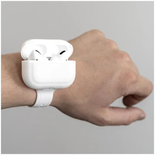 4Smarts AirPods Pro Siliconen Armband Wit afbeelding 2