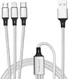 4Smarts 3-in-1 USB-C Lightning Micro USB Kabel 1 Meter Wit afbeelding 1